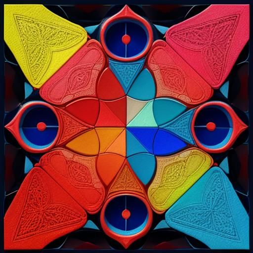 Abstract Penrose Tiling Mondrian Collage