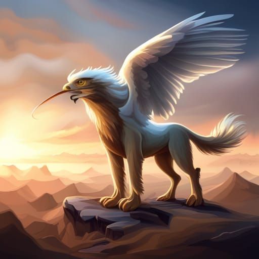 Majestic Griffin with Angel Wings