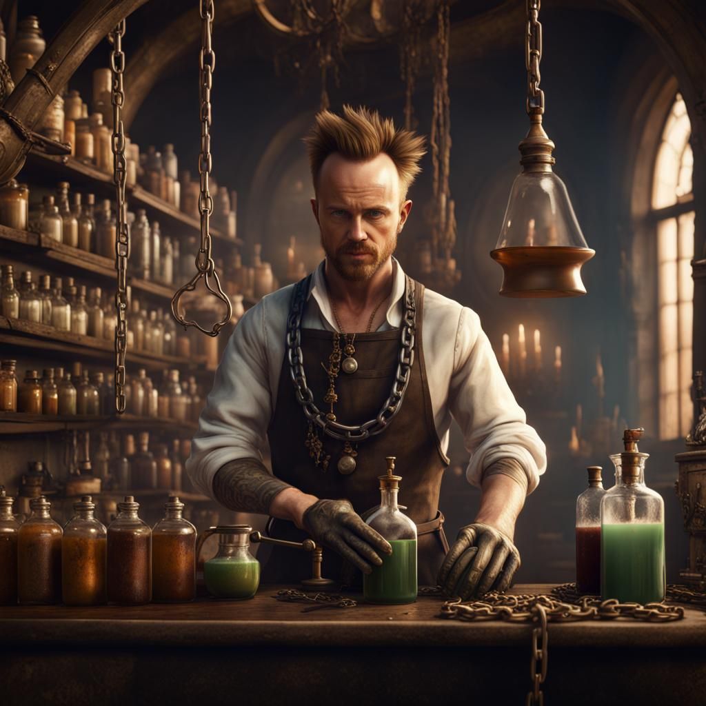 Aaron Paul: Alchemist in Steampunk Castle