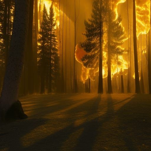 Burning Tree Shadow in Russian Style, 4K