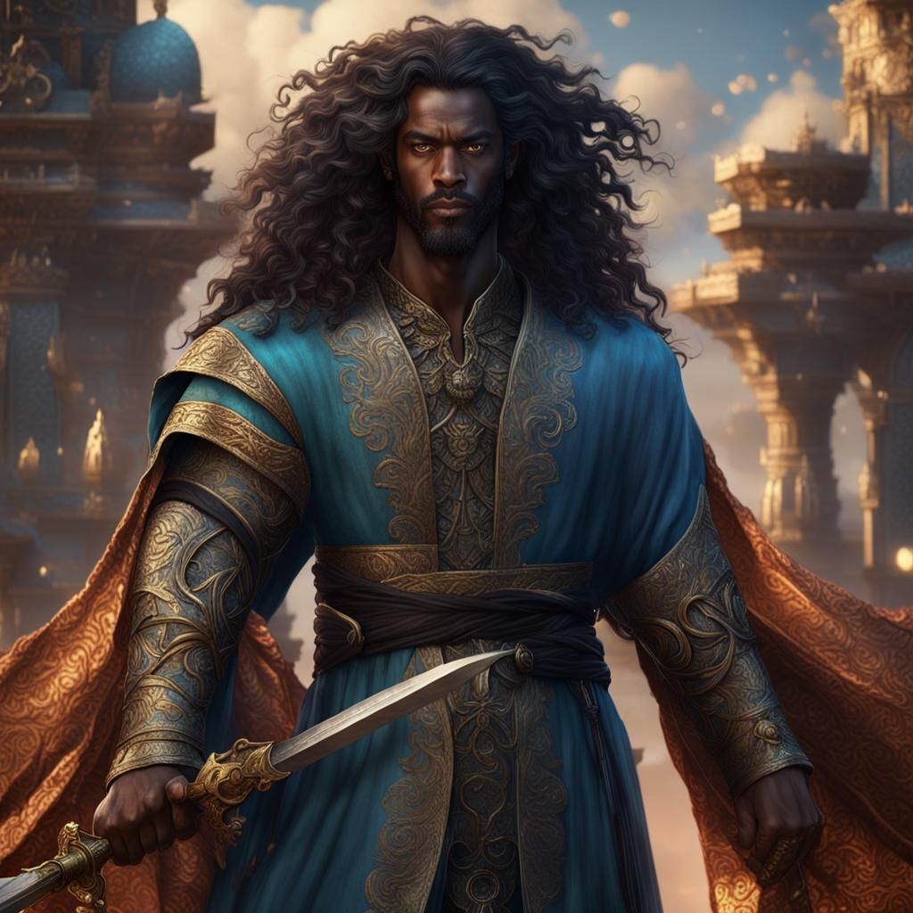 Celestial Guardian with Daggers: Fantasy Concept Art