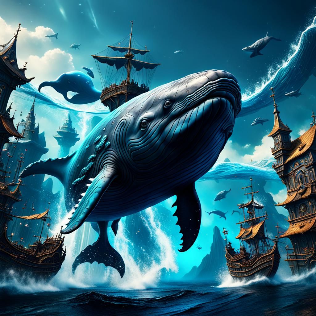 Fantastical Flying Whale Concept Art