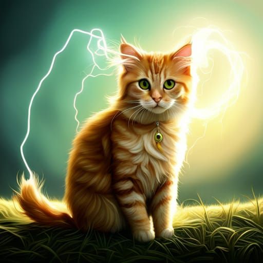 Electric Cat Fantasy Art