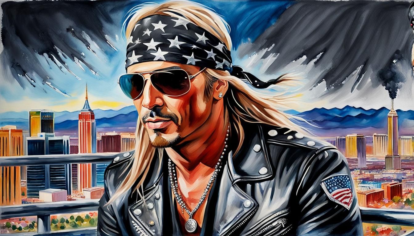 Rock Singer Portrait in Impasto Gouache Style