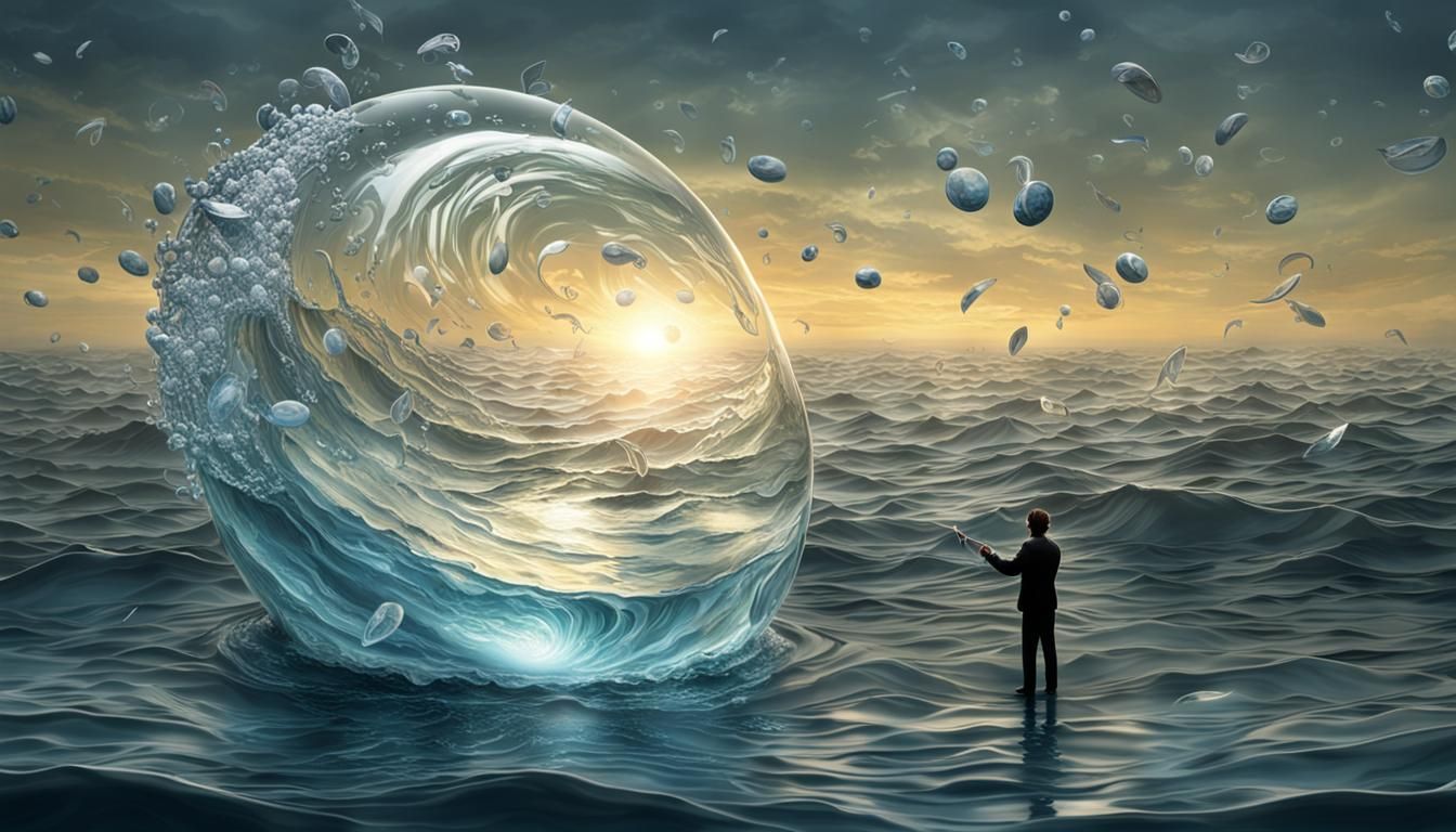 Ocean Serenade: Glass Vibration in Digital Art