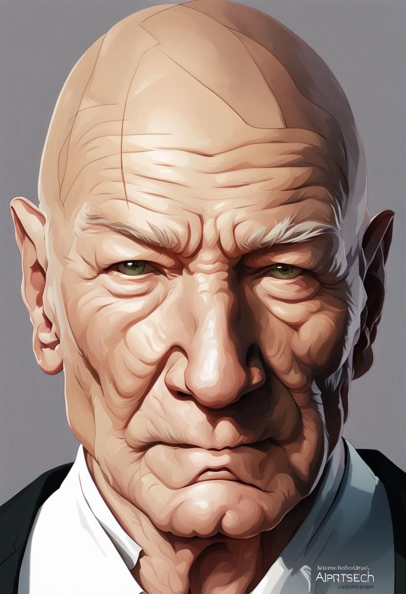 Patrick Stewart as President: Hyperdetailed Art Portrait