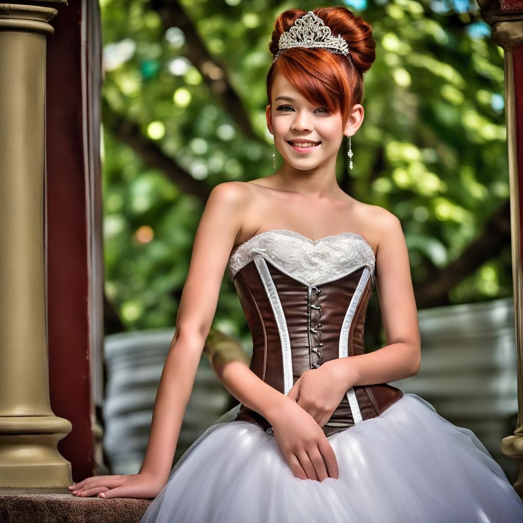 Ladyboy in Corset and Heels: Hyperrealistic Portrait