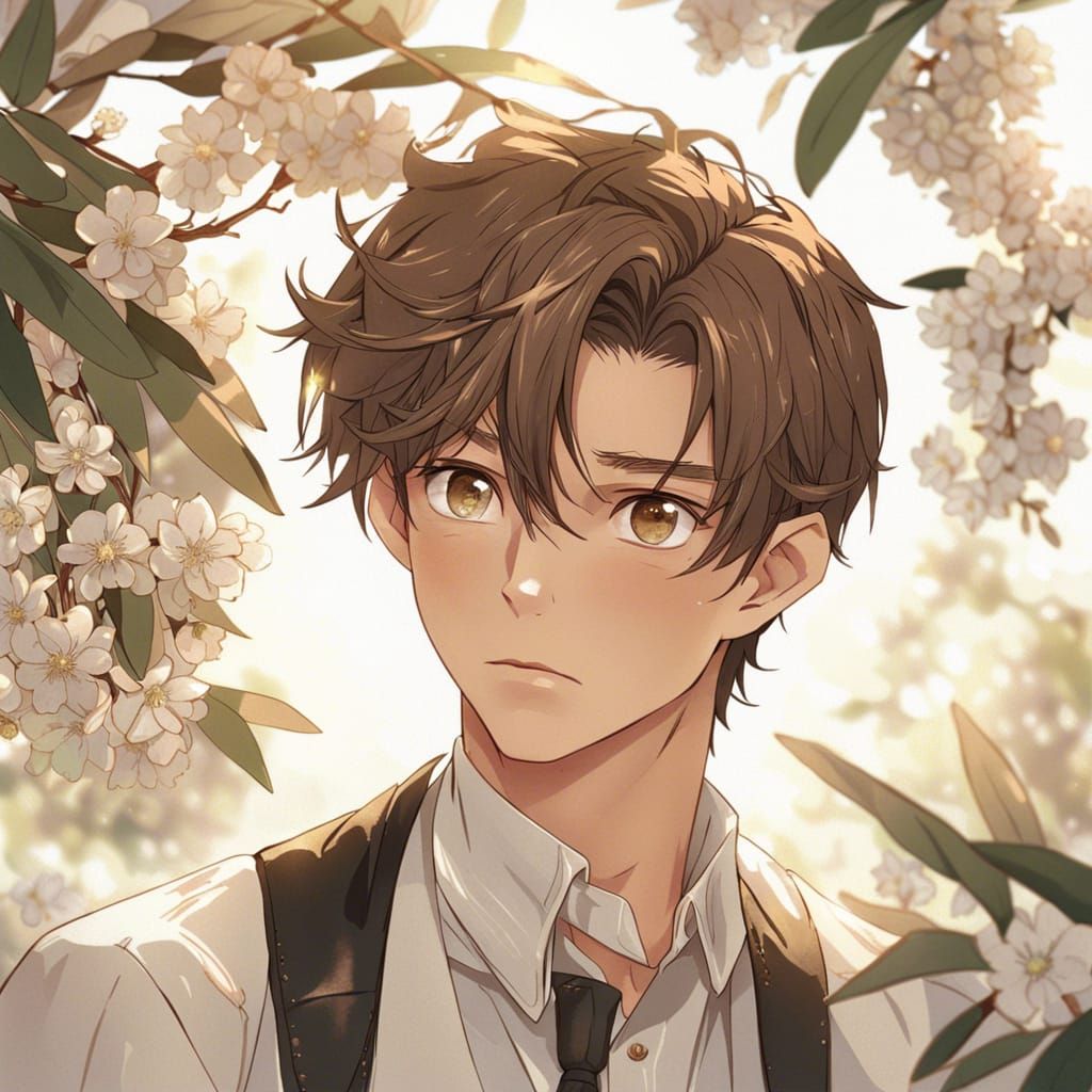 olive skin guy with brown hair