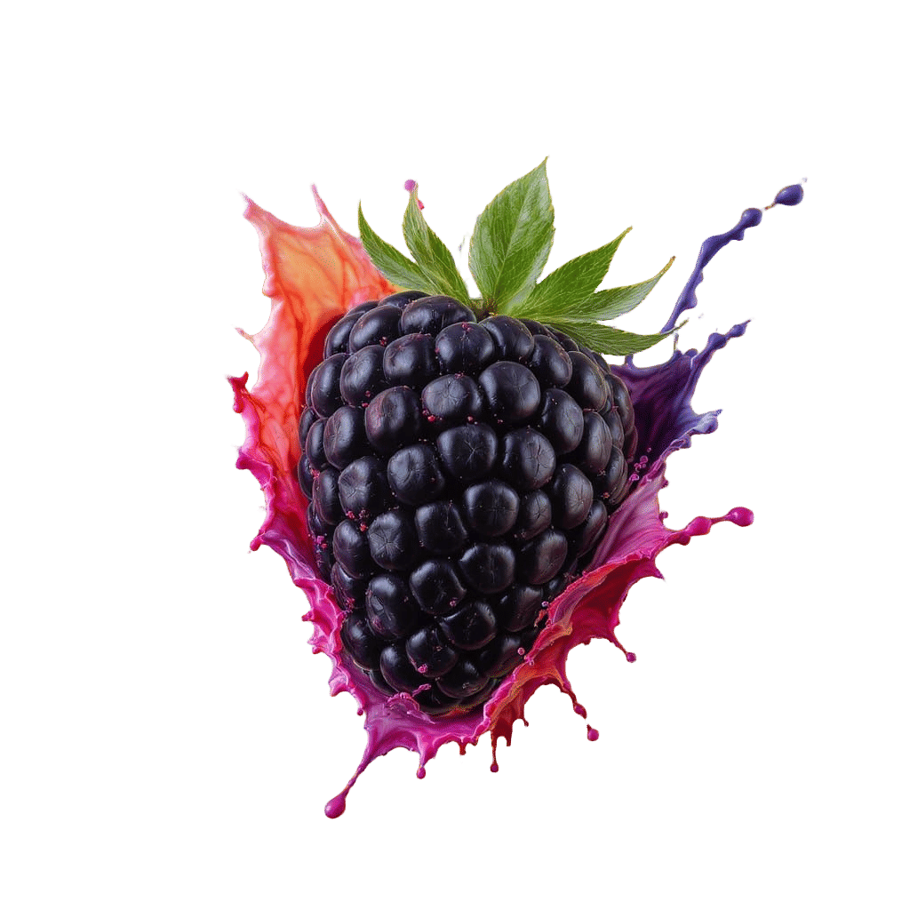 Perfect Blackberry in Kinetic Pointillism Style