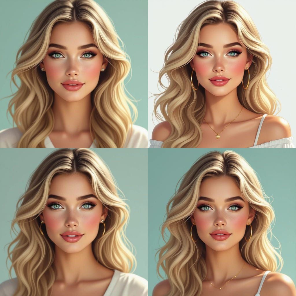 Pencil Sketch of a Beautiful Woman with Freckles