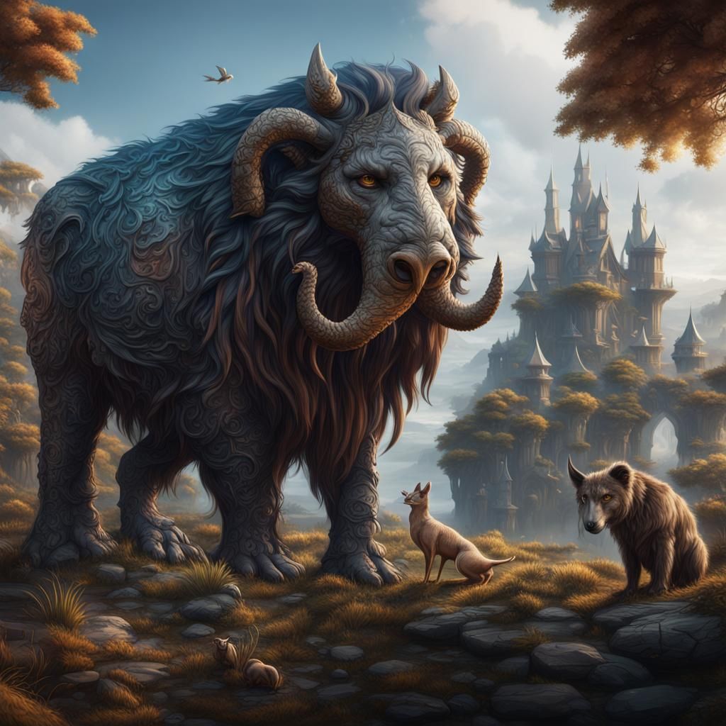 Fantastical Animals in Detailed Matte Painting