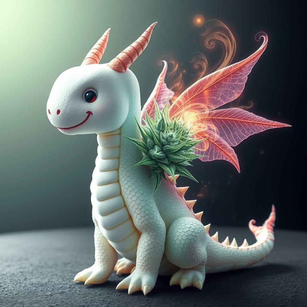 Surreal Marshmallow Dragon Transforms into Whimsical Magical...