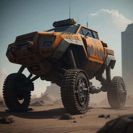 Orange UNSC Corp Warthog with Intricate Mech Details