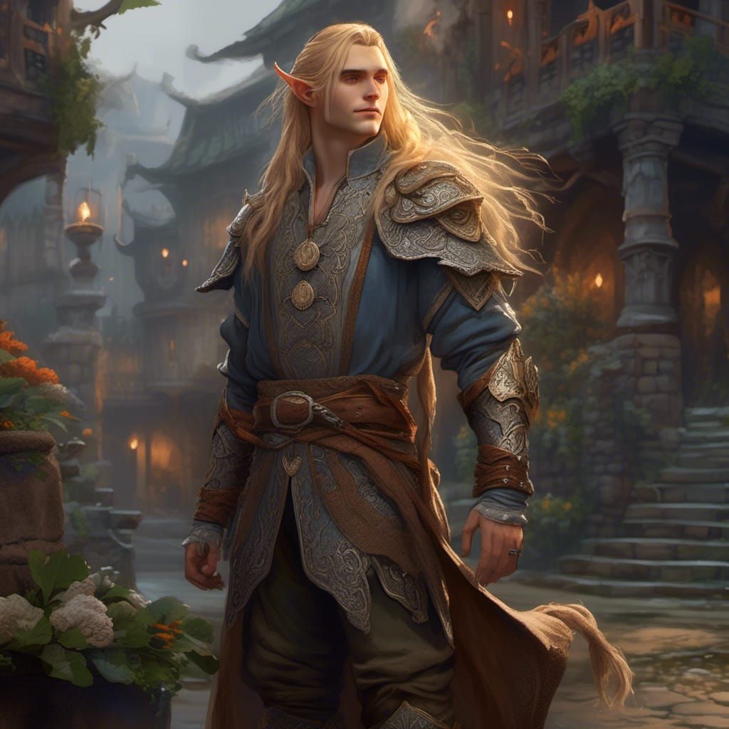 Arrogant Elf Noble Portrait in Fantasy Style