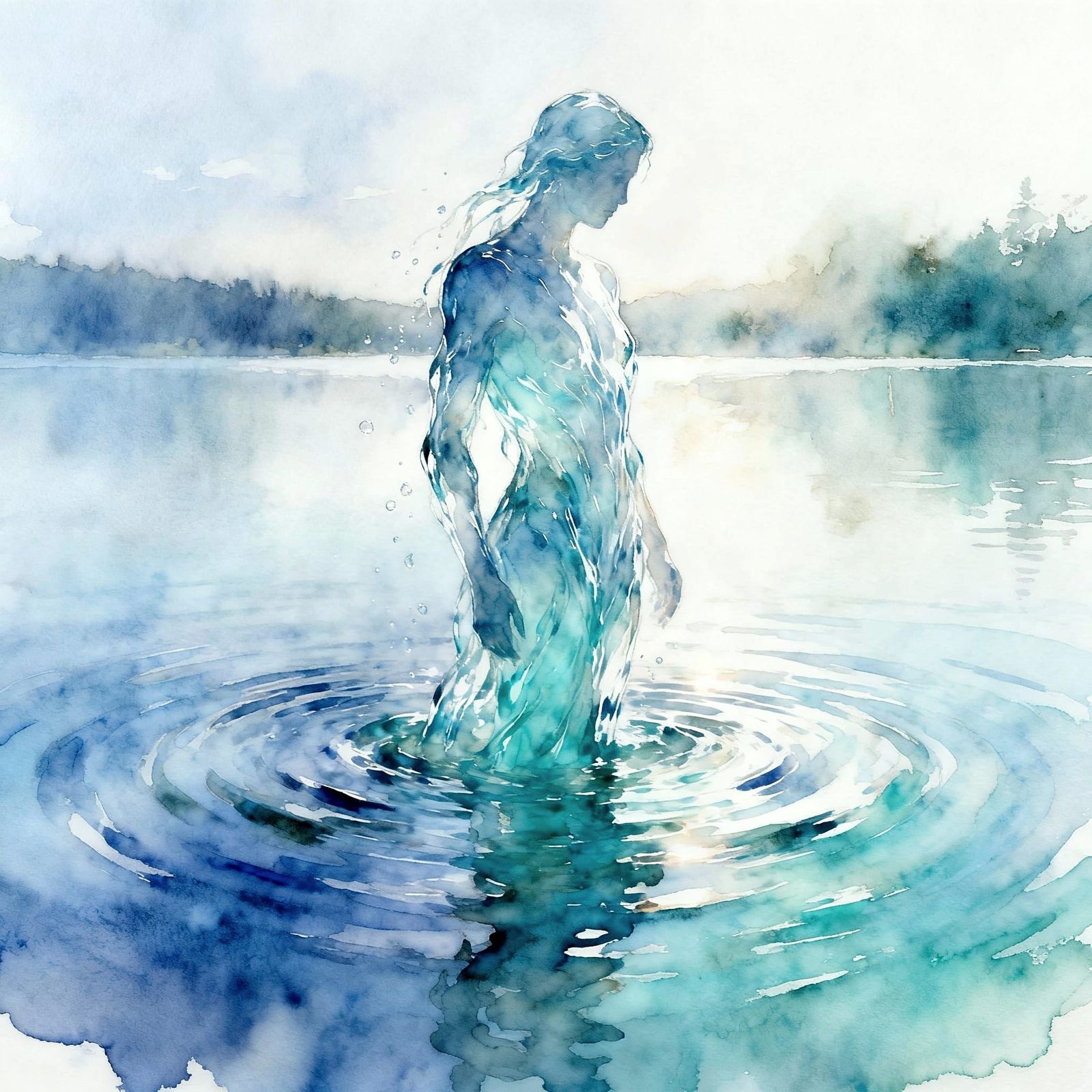 Water Maiden Rises From Lake Surface
