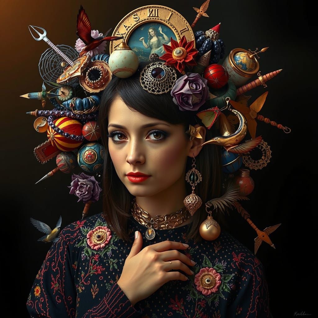 Surrealistic Daliesque Mona Lisa Portrait