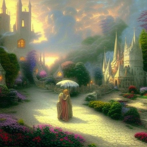 Hyperdetailed Medieval City in Ethereal Mist