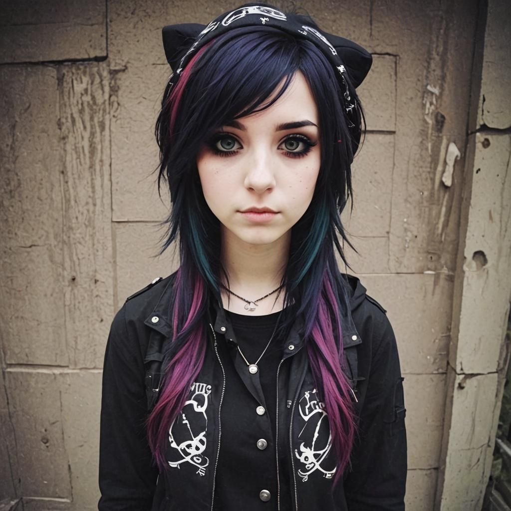 Cute Emo Scene Girl Portrait