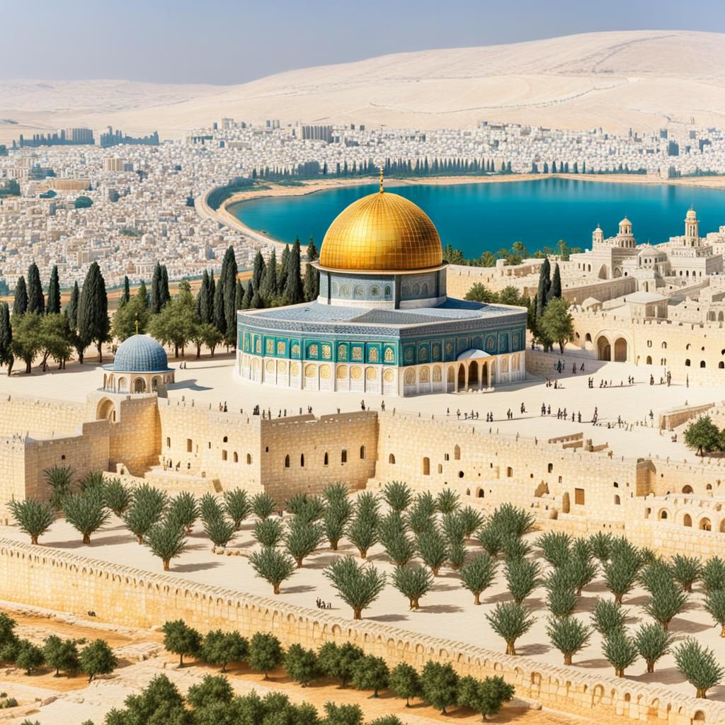 Realistic Image of Palestine with Dome of the Rock