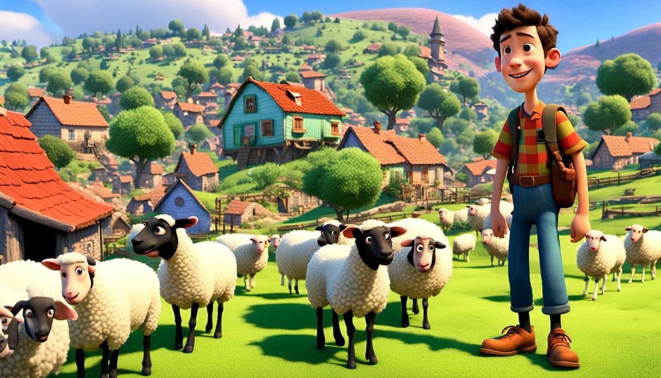 Picturesque Town Shepherd in 3D Digital Art