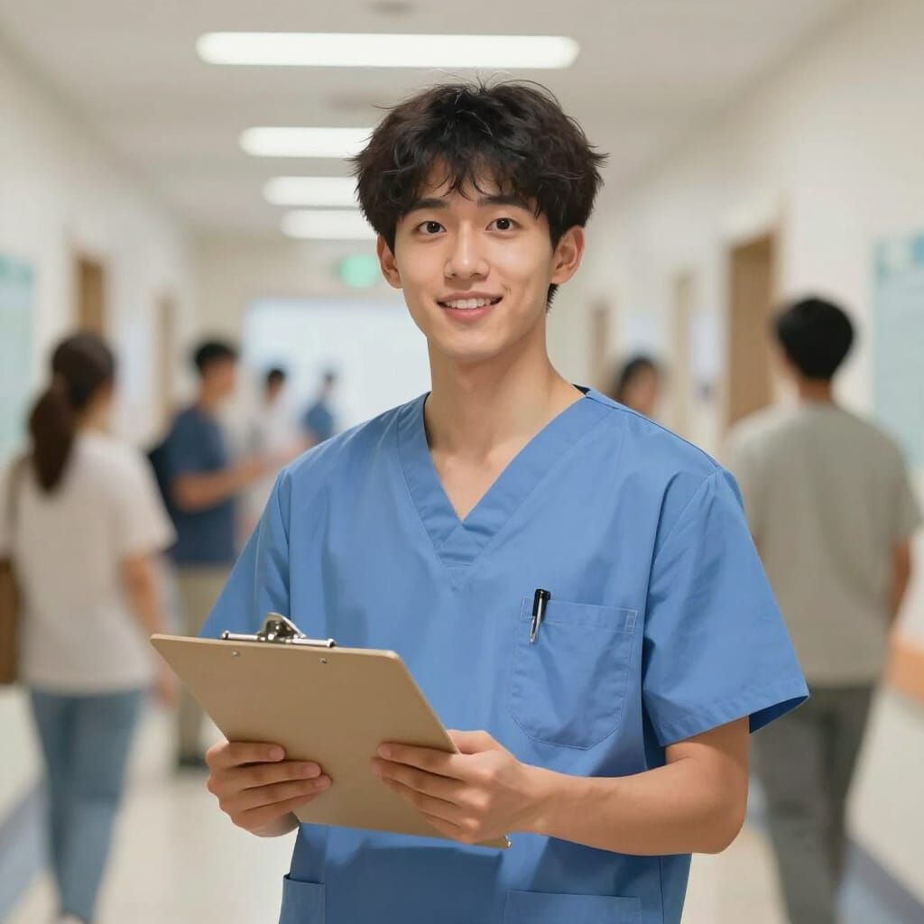 Dedicated Healthcare Professional in Hospital Corridor
