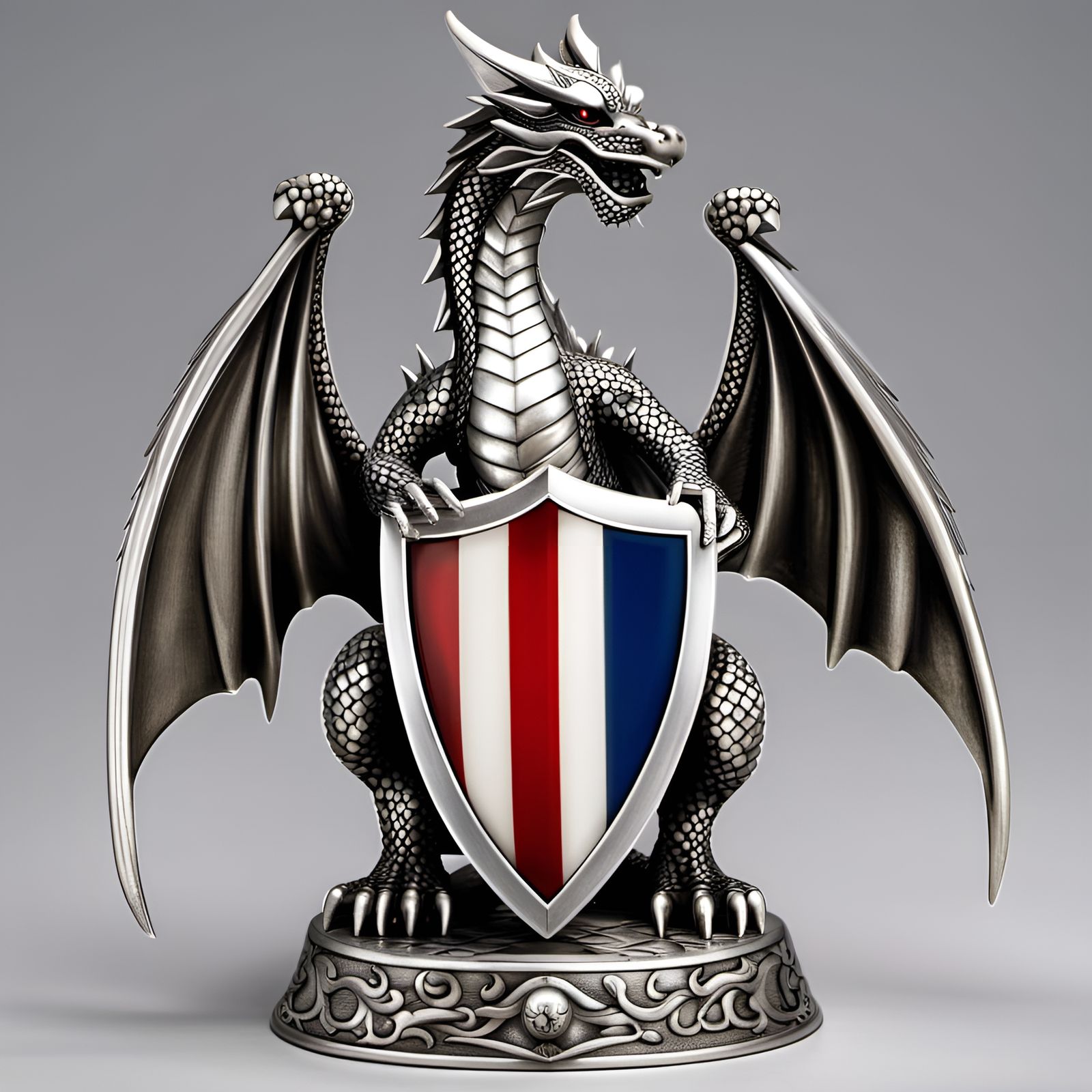 Art Deco Dragon with Patriotic Shield