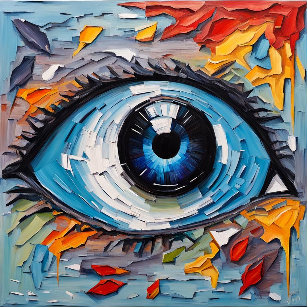 Chunky Impasto Eye Painting