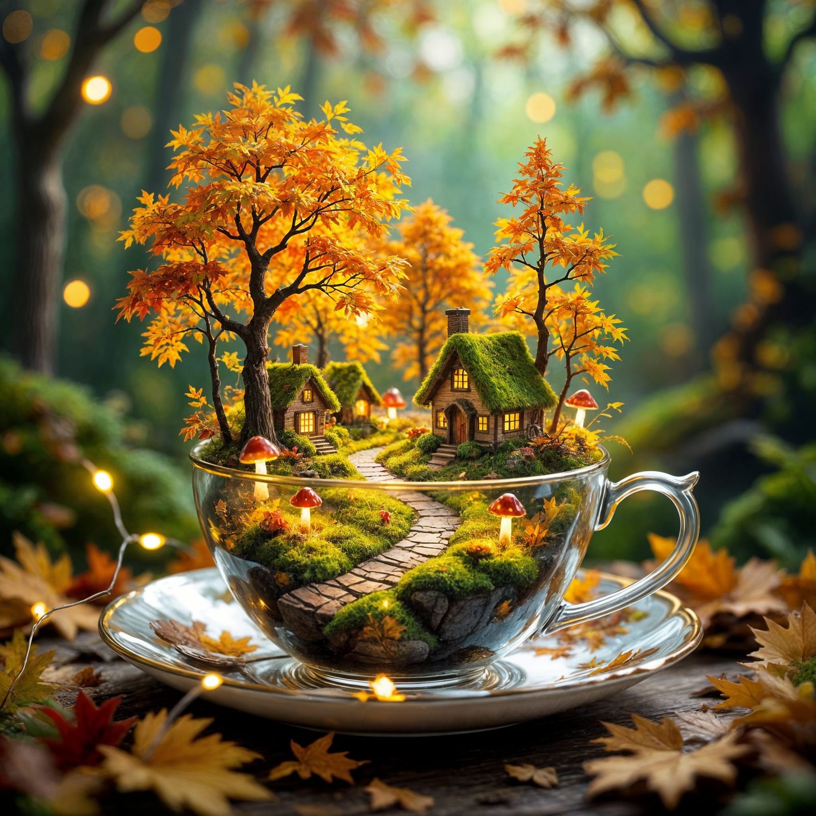 Enchanted Autumn Forest in a Teacup