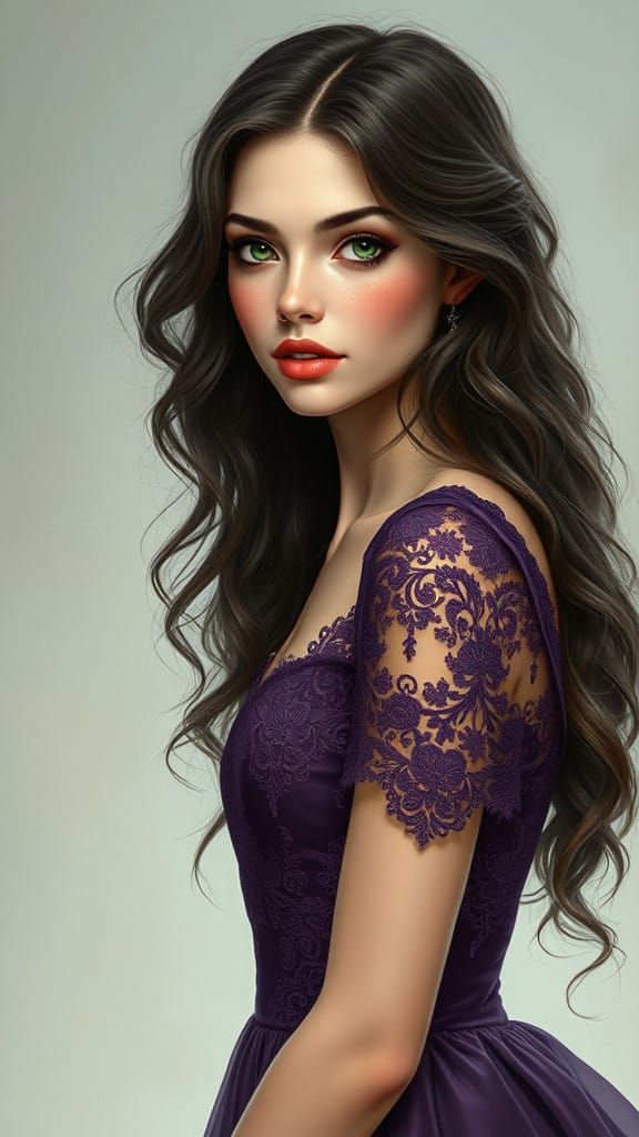 Regal Witch in Lavish Velvet Fantasy