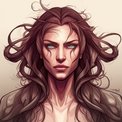 Mental Awareness Fantasy Portrait in Art Nouveau Style