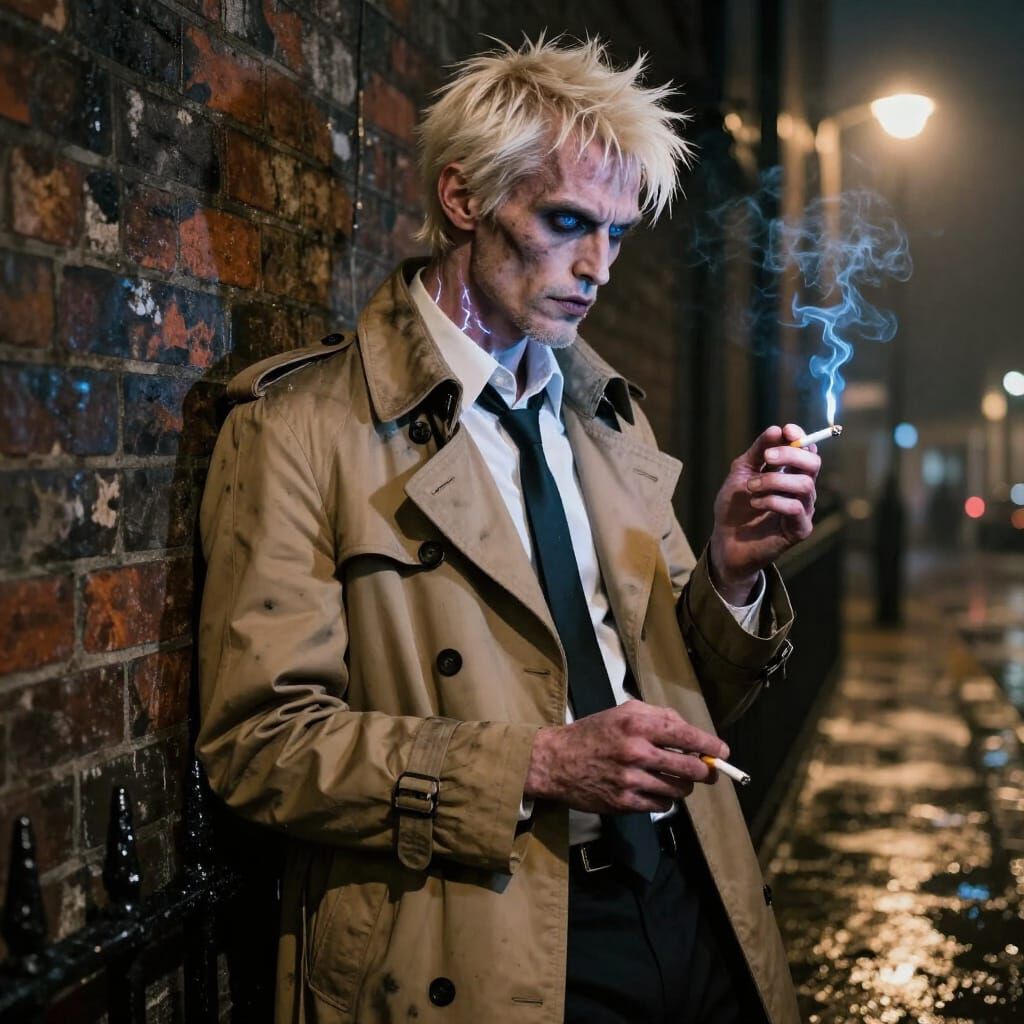 Demon Musician in Gritty London Alleyway