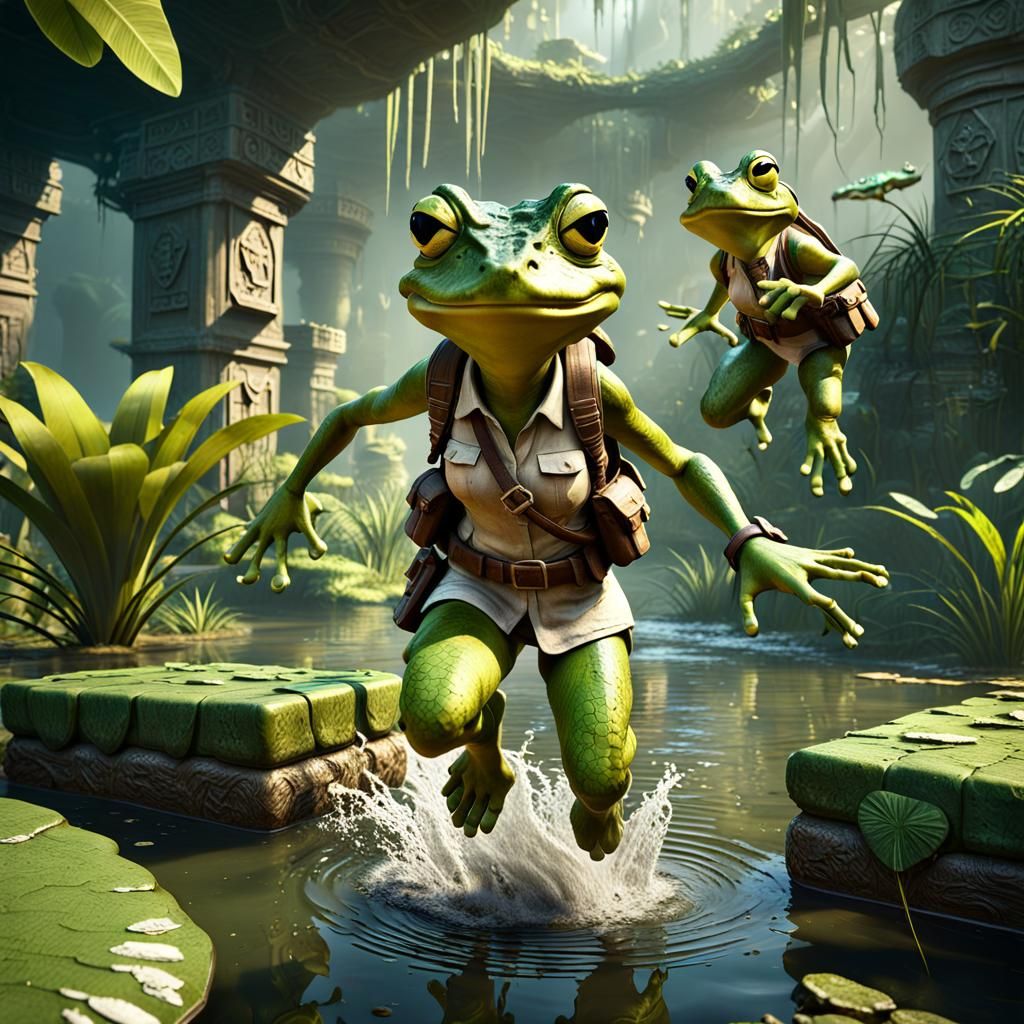 Lara Frog and her assistant