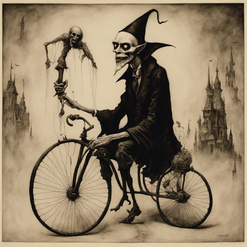 Vampire on Tricycle in Mortensen Style