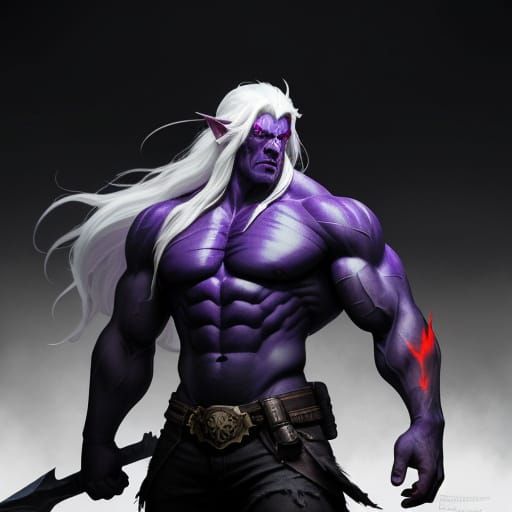 Glowing Red Eyes of a Dark Fantasy Warrior