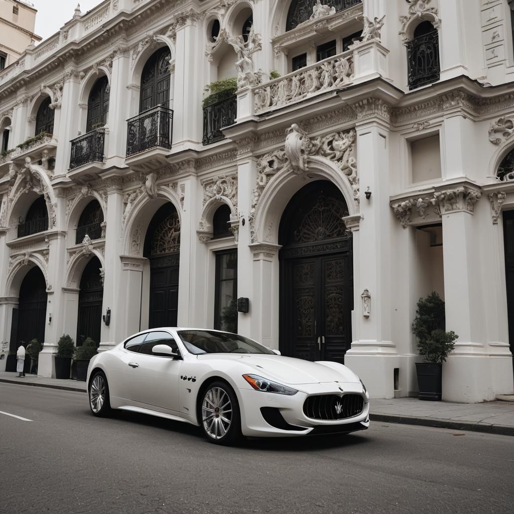 Maserati and Gothic Building: A Study in Contrast