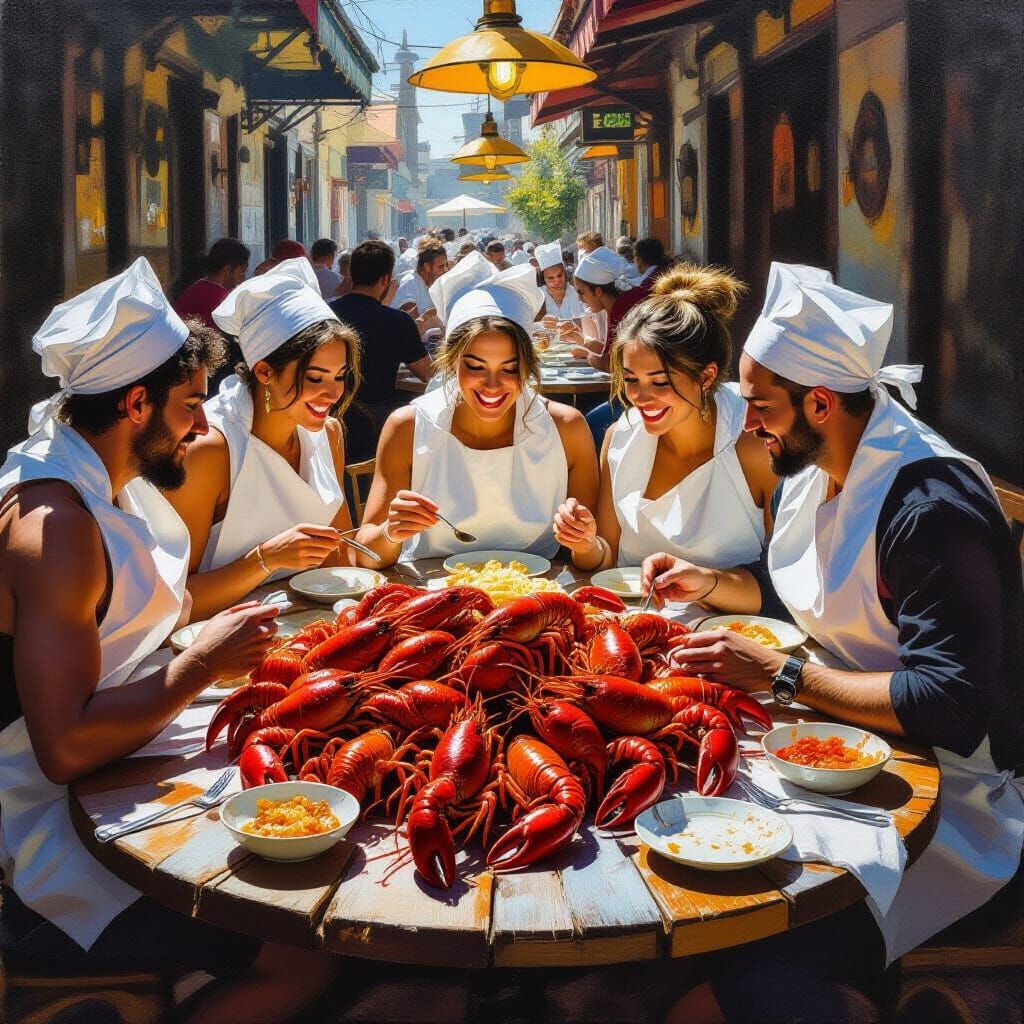Crawfish Diner Feast in Renaissance Style