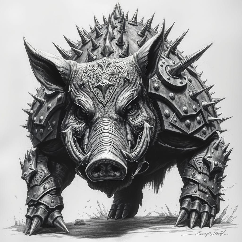 Cyberpunk Beast Unleashed in Dark, Gritty Armor