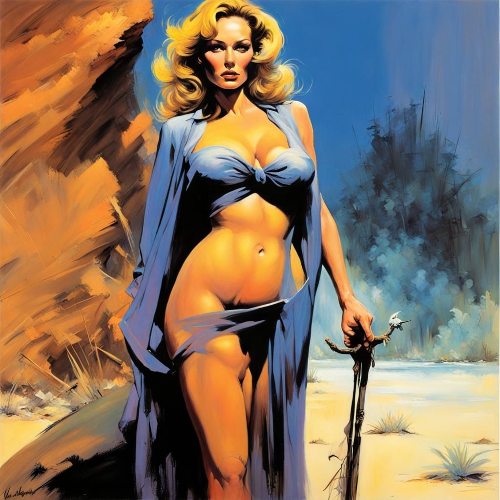 Pin-Up Art in Acrylic Style