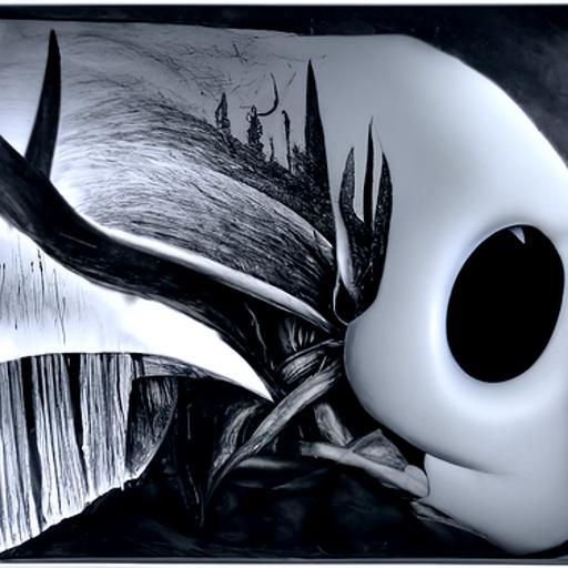 Hollow Knight Charcoal Drawing