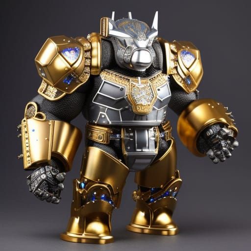 Steampunk Android Gorilla with Sapphire Inlays