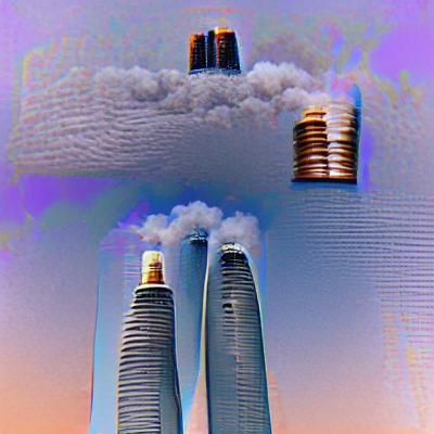 Twin Towers Minimalist Rendering