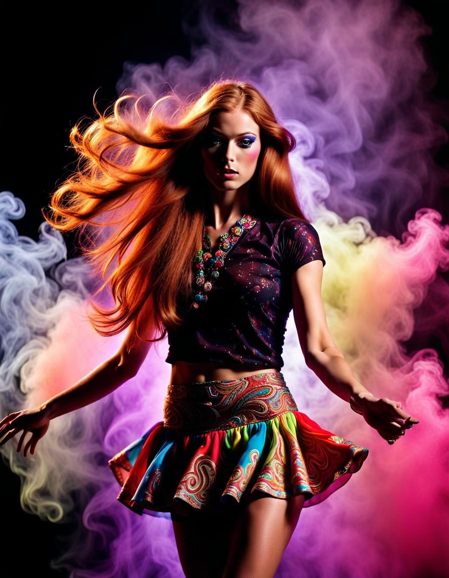 Gogo Dancer in Colored Smoke 2