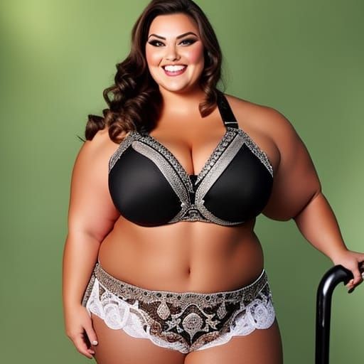 Hyper-Realistic Obese Woman in Elaborate Western Setting
