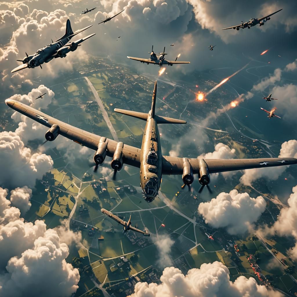 B17 Bomber Drops Bombs: Professional Photography