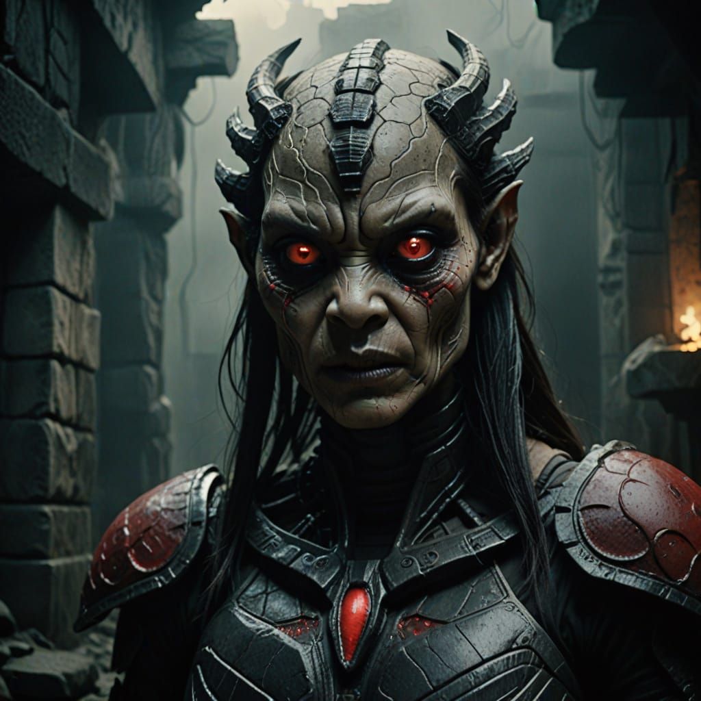 Hyperrealistic Filipino Female Golem Creature Horror Monster