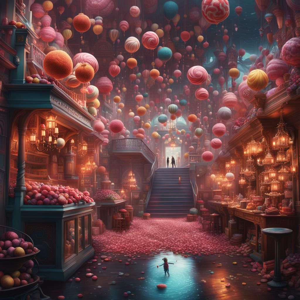 Cinematic Candy in Maximalist Digital Painting