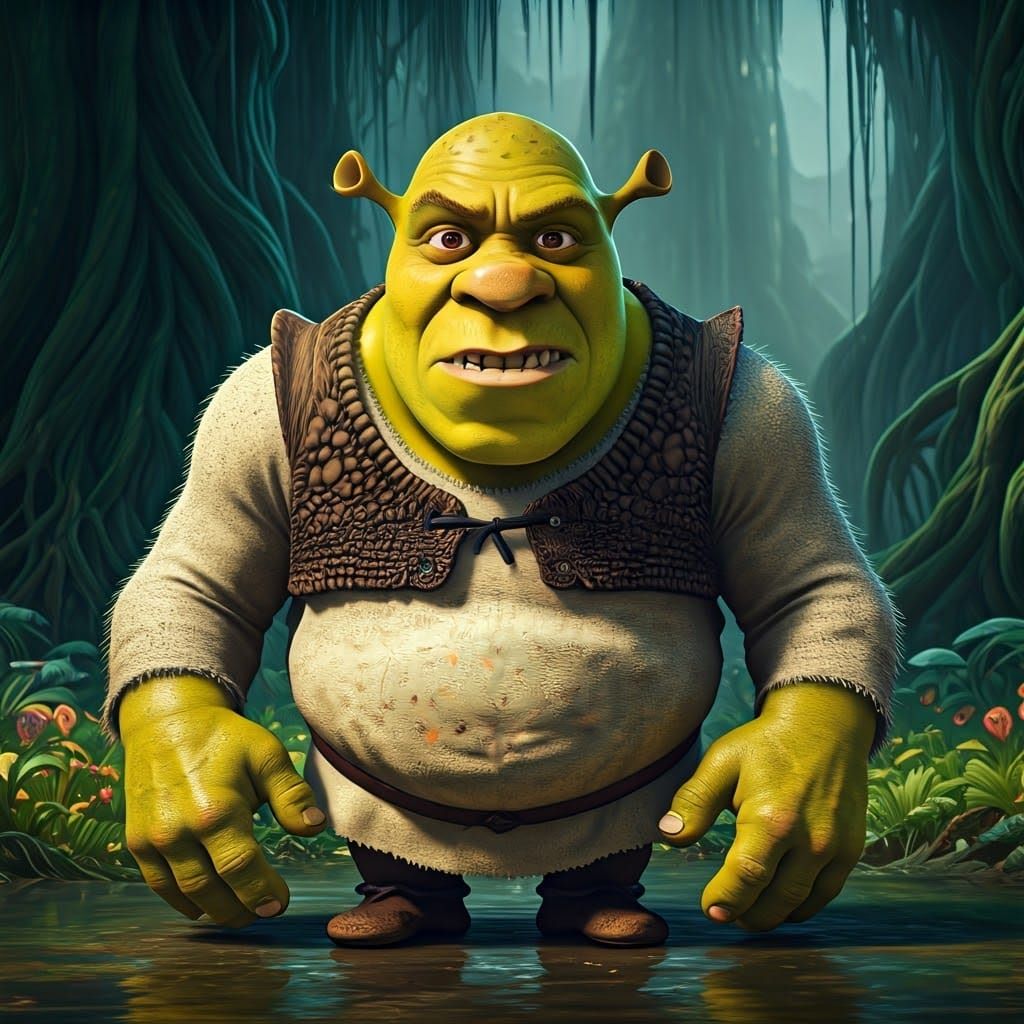 Shrek Minion Hybrid in Fantasy Environment