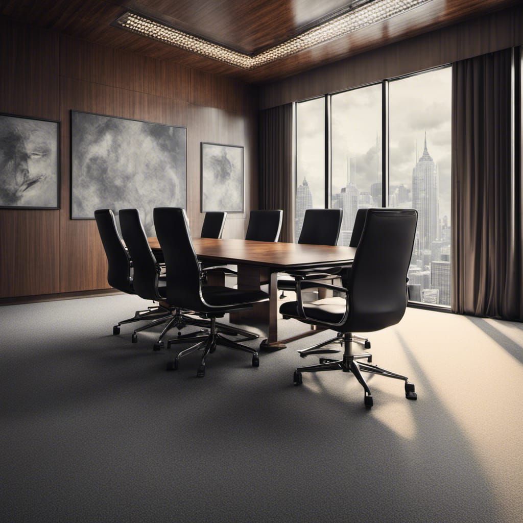 Hyperrealistic Office Boardroom with Cinematic Lighting