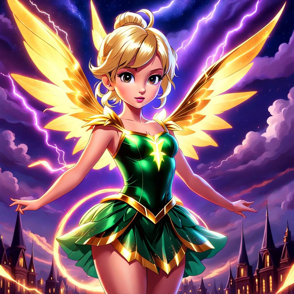 Tinkerbell as Princess of Darkness in Dark Fantasy Style