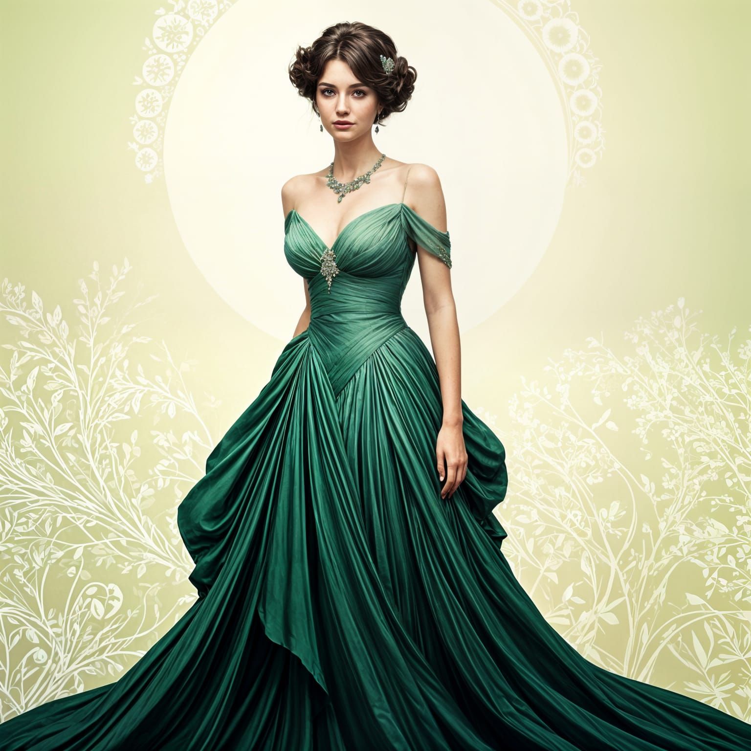 AI-Generated Image of a Green Dress